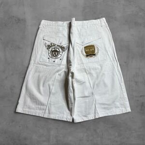 Embroidered Baggy Red ape white Jorts Size 52